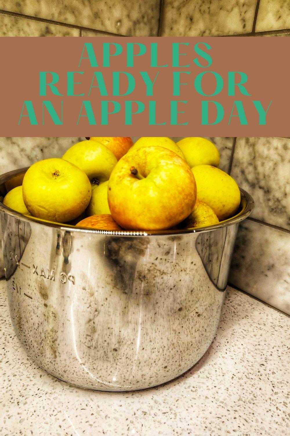 Apples in bowl used for apple pie fiilling